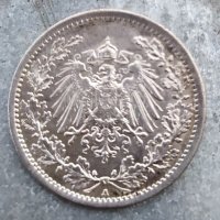 Сребърна монета ½ марка 1915 г. Германия, снимка 2 - Нумизматика и бонистика - 35914821