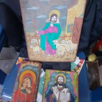 Божествени картини на талашит с пирограф, снимка 1 - Декорация за дома - 36058696