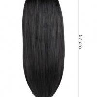 Ново! Дълга права черна перука с бретон!, снимка 5 - Аксесоари за коса - 36259112