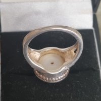 Стар сребърен пръстен 925 проба с перла , снимка 7 - Пръстени - 41832771