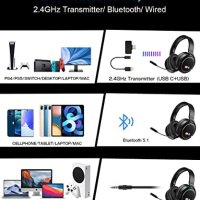 Нови Bluetooth Безжични геймърски слушалки с микрофон , снимка 6 - Слушалки за компютър - 41746994