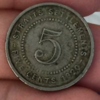 5 Straits settlements 1920 година сребро

, снимка 2 - Нумизматика и бонистика - 41657568