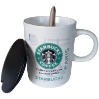 STARBUCKS керамична чаша с капаче и лъжичка, снимка 4 - Чаши - 41448303