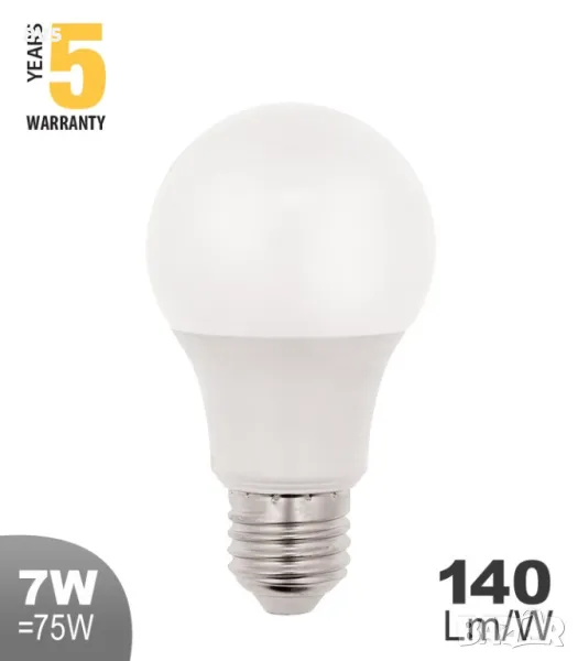 LED крушка 7W А60 6400K VITO E27, снимка 1
