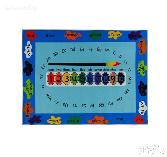 Детски килим, четки и бои, 120см, снимка 1