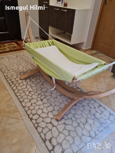 Дървен детски хамак със стойка Bliss Green, снимка 1