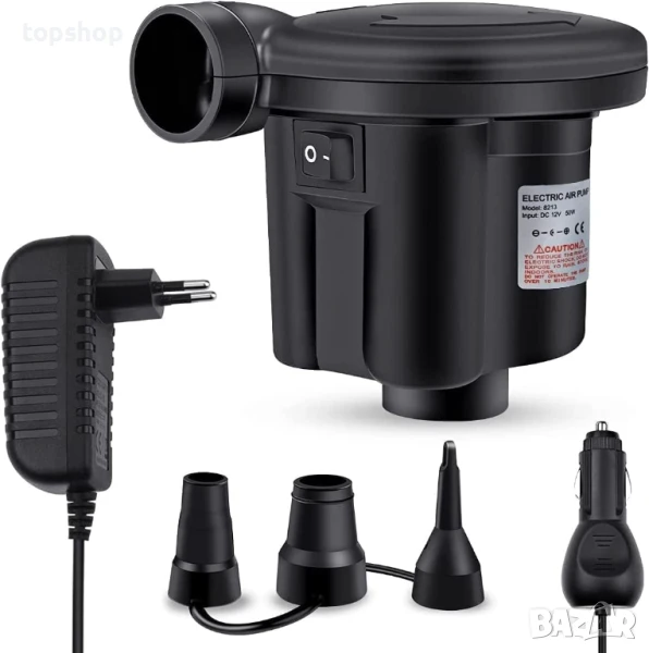 Електрическа въздушна помпа, USB помпа с 3 въздушни дюзи, 2 в 1 надуване и изпускане..., снимка 1