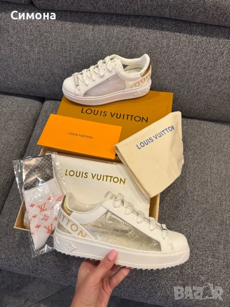 Louis Vuitton естествена кожа нова беши прозрачни сникърси кецове, снимка 1