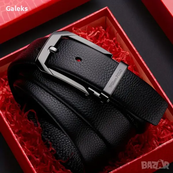 Мъжки официален колан за Панталони WilliamPAUL LEATH*(регулируема катарама) Естествена телешка кожа!, снимка 1