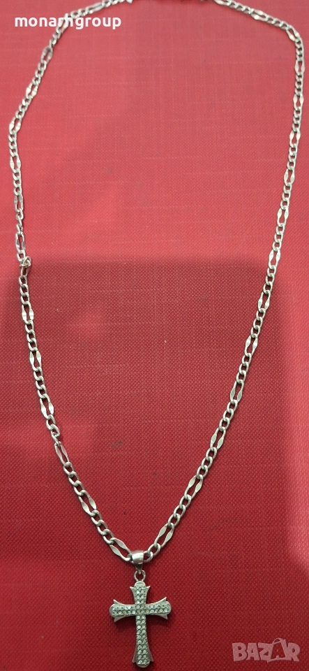 Сребърна верижка с висулка, снимка 1