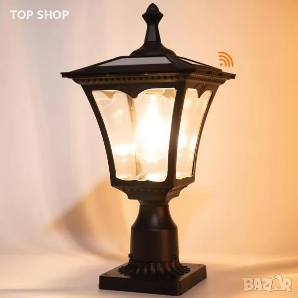 Външна градинска соларна лампа от лят алуминий, снимка 1