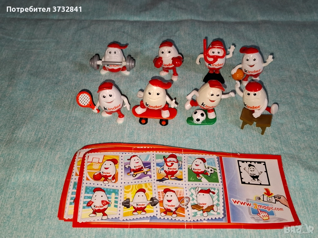 Киндер фигурки на яйца спортисти, снимка 1