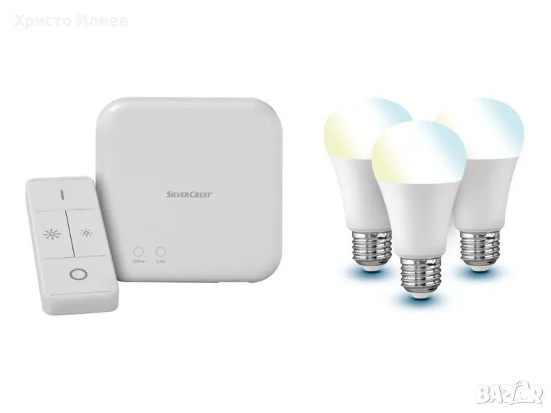 Смарт лед крушки с димер 3бр дистанционно рутер Zigbee Стартов комплект, снимка 1