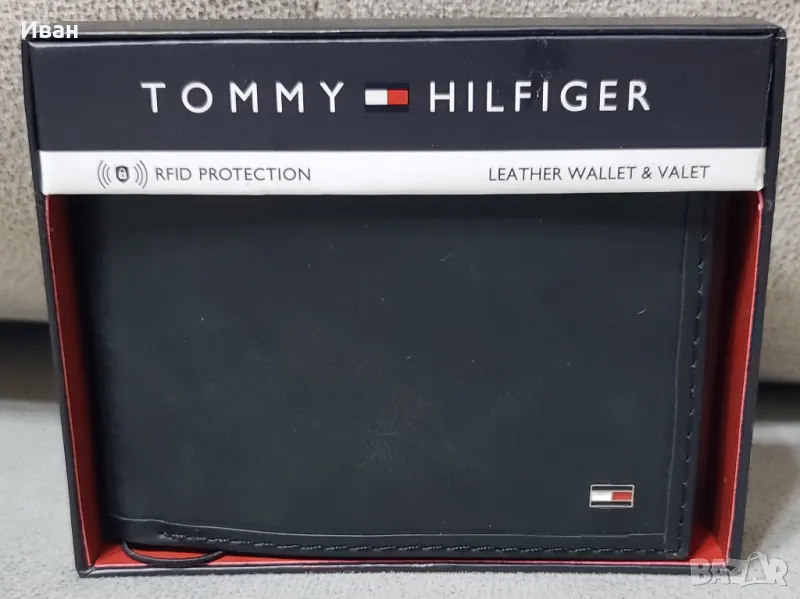 Нов, мъжки портфейл TOMMY HILFIGER – естествена кожа, черен, снимка 1