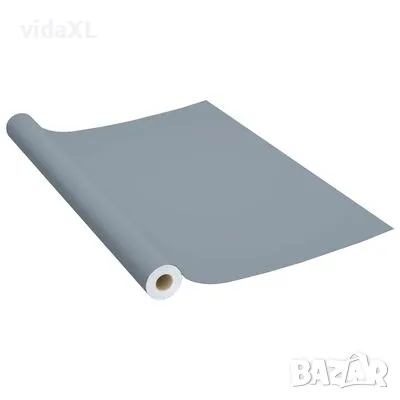 vidaXL Самозалепващо фолио за мебели, сиво, 500х90 см, PVC（SKU:146125）, снимка 1