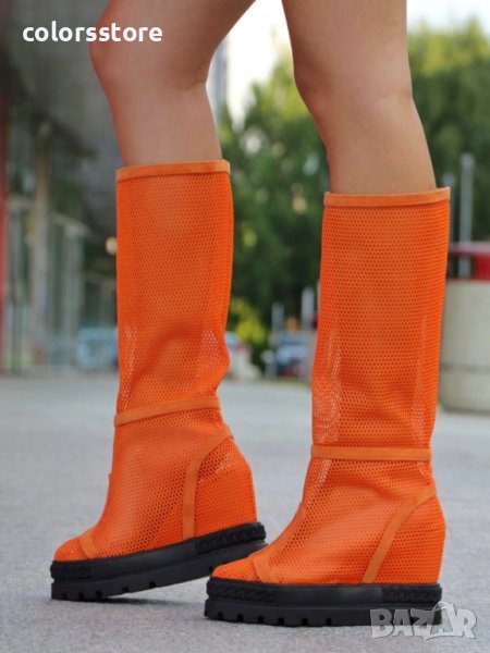 Летни ботуши - оранжеви с черно ходило - BL650, снимка 1