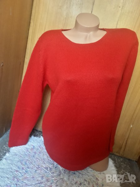 Червена дебела блуза плетиво С/М, снимка 1