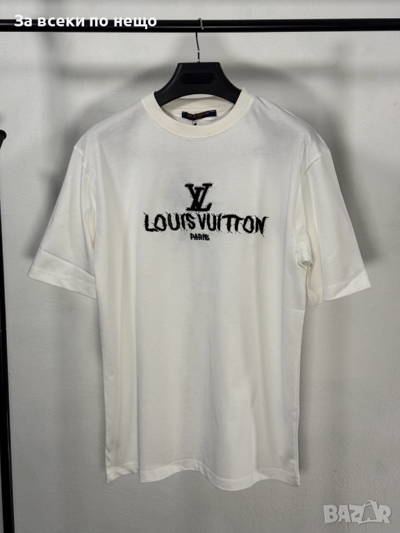 Louis Vuitton Мъжка Бяла Тениска👕Мъжка Блуза С Къс Ръкав В Бял Цвят Код V.B.9, снимка 1