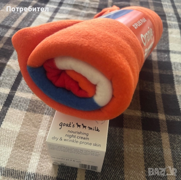 Оранжево одеало 120 x 150 см (с подарък), снимка 1