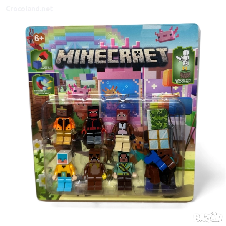 Minecraft – МАГНИТЕН Комплект мини фигурки с аксесоари (8 броя), снимка 1