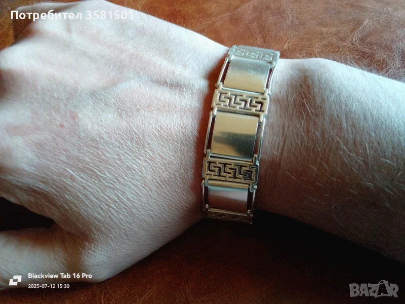 Сребърна Гривна със мотиви на Версаче-43грама.🇧🇬, снимка 1