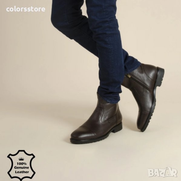 Мъжки боти - кафява ЕСТЕСТВЕНА кожа - 9506, снимка 1