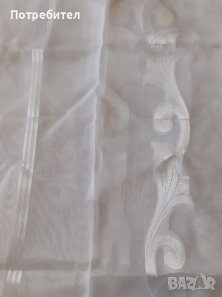 Снежнобяло перде, без перделък , снимка 1