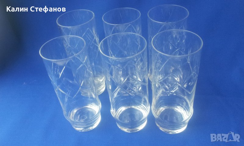 Кристални водни чаши 6 бр, снимка 1