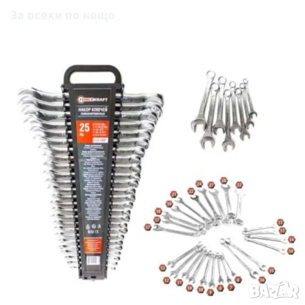 Комплект звездогаечни ключове 6 - 32 мм 25 части ForceKraft, снимка 1