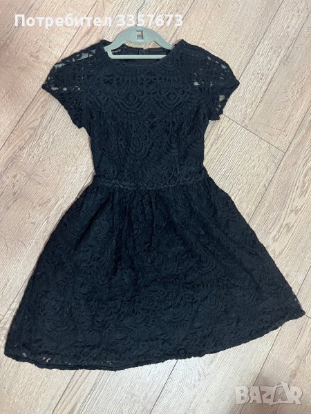 Къса черна дантелена рокля, снимка 1