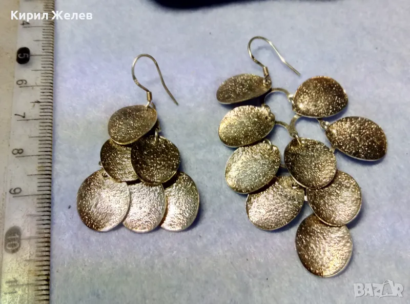 ОРИГИНАЛЕН ЕФИРЕН АРТ ДИЗАЙН СРЕБЪРНИ ОБЕЦИ СРЕБРО 925 ФИНА РЪЧНА РАБОТА 48783, снимка 1