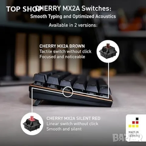 Нова Професионална CHERRY MX2A BROWN Клавиатура, Издръжлива, Тиха, снимка 3 - Захранвания и кутии - 49945205