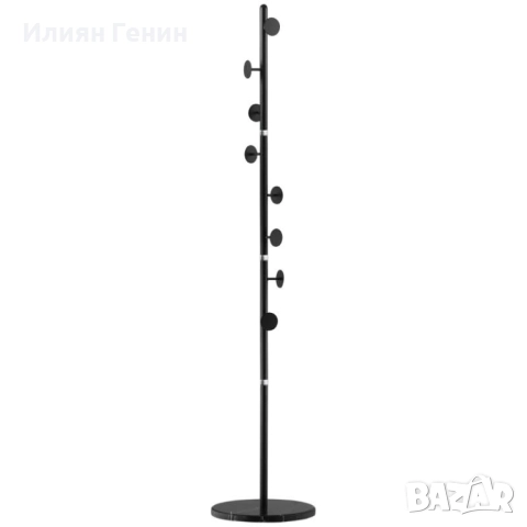 Закачалка за дрехи HOMCOM, 4 пръта и 8 куки, мраморна основа, снимка 10 - Закачалки - 52033387