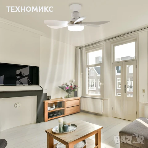 Модерна вентилаторна лампа с форма на цвете, LED осветление, дистанционно, 40W, 1200 лумена, снимка 9 - Лед осветление - 51079052