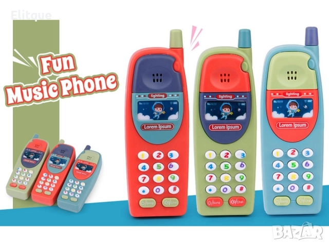 Многофункционален детски телефон със звуци – Интерактивна играчка със светлини и мелодии, снимка 3 - Други - 52785731