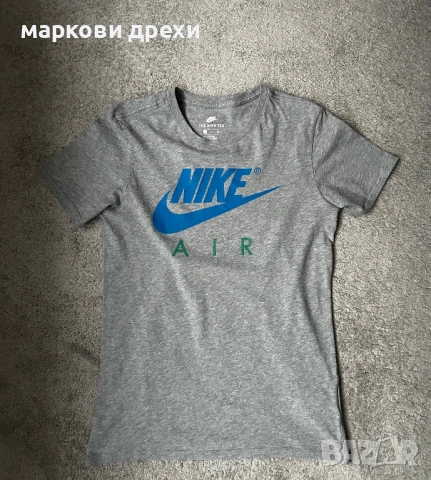 Nike Men's Sportswear Air Logo T-Shirt Dark Grey Heather/Blue S, снимка 3 - Тениски - 53062232
