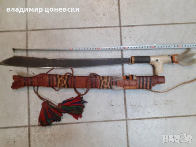 Стар екзотичен автентичен меч,сабя,ятаган,кортик, снимка 3 - Антикварни и старинни предмети - 52316617