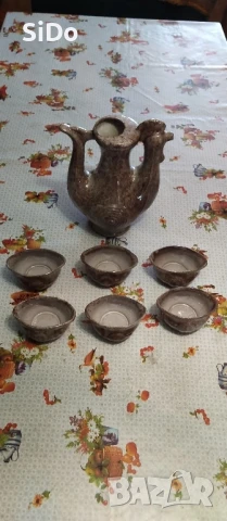 Керамичен комплект Кана с 6 чаши за вино,саке и др. питиета , снимка 10 - Чаши - 50872105