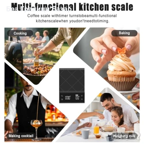 Нова Еспресо везна 0.1г точност 3кг таймер LED силиконова подложка кафе, снимка 7 - Други - 53744582