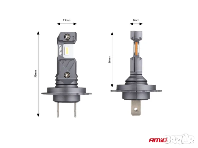 LED крушки AMiO Hybrid H7 6000K 60W 12V CANBUS, снимка 4 - Аксесоари и консумативи - 55868749