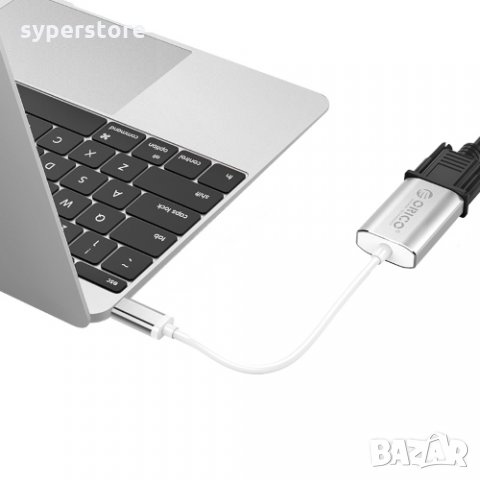 Преходник Адаптер от USB Type C Мъжко към VGA Женско 0.15m Orico XC-102 Adapter USB Type C/VGA, снимка 4 - Кабели и адаптери - 33988007
