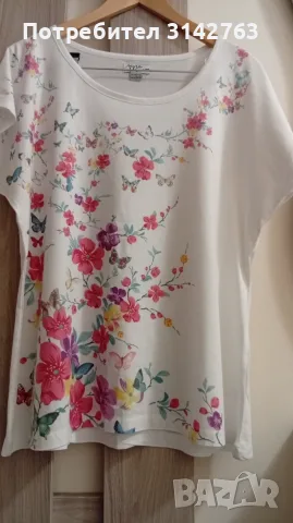 Блузка/ тениска на цветя. XL/XXL, снимка 3 - Тениски - 56171415
