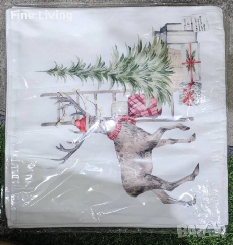 Коледни декоративни калъфки за възглавници – 7 уникални празнични дизайна, 45×45 см - 6бр в комплект, снимка 11 - Декорация за дома - 52073587