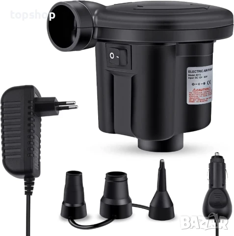 Електрическа въздушна помпа, USB помпа с 3 въздушни дюзи, 2 в 1 надуване и изпускане...