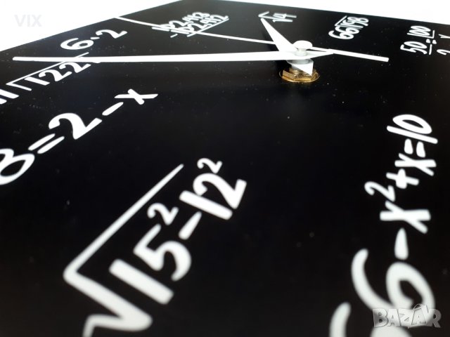 Стенен часовник Математика - черен, снимка 2 - Стенни часовници - 44273752