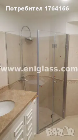 Стъклена прозрачна душ кабина с плъзгаща врата и нестандартни размери ОТ ЕНИГЛАС, снимка 2 - Душ кабини и вани - 47691342