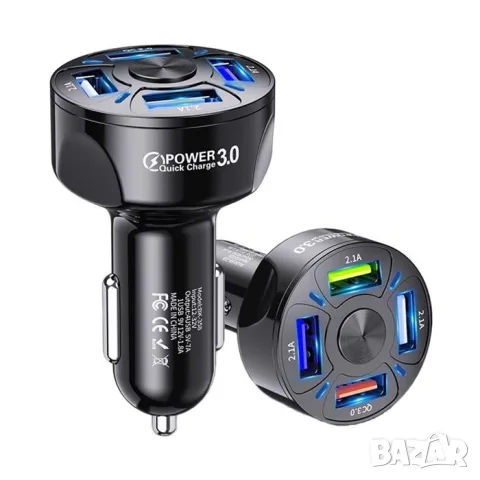 Автомобилно зарядно с 4 USB порта и QC 3.0, снимка 3 - Аксесоари и консумативи - 55863790