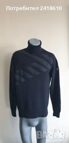 Emporio Armani EA7 Wool Knit POLO Mens Size 50 / L  ОРИГИНАЛ! Мъжки Вълнен Поло Пуловер!, снимка 8 - Пуловери - 49067379