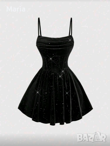 Дамска лъскава кадифена секси рокля