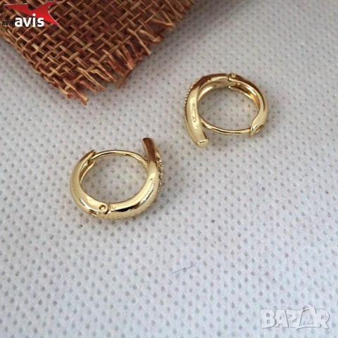 Обеци с 14К златно покритие 2141864, снимка 3 - Обеци - 53491645